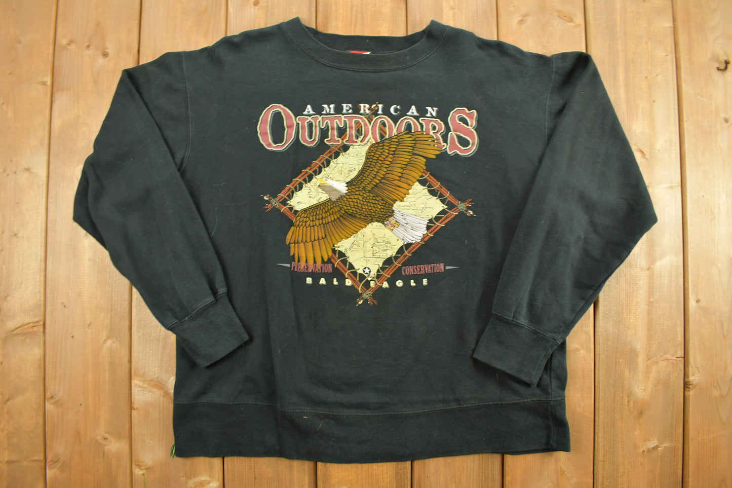 Vintage 1990s Bald Eagle Crewneck / 90s Crewneck / Outdoorsman / Vintage Sweatshirt / American Sportswear / Pullover Sweatshirt / Hunting