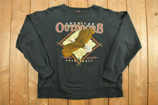 Vintage 1990s Bald Eagle Crewneck / 90s Crewneck / Outdoorsman / Vintage Sweatshirt / American Sportswear / Pullover Sweatshirt / Hunting