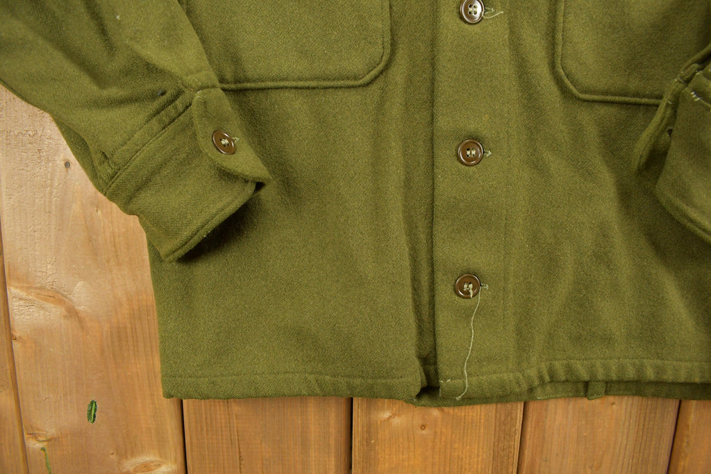 Vintage 1940s WW2 American Wool Button Up Infantry Shirt