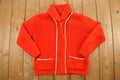 Vintage 1950s Red Collared Cardigan Knit Sweater