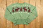 Vintage 1940s Moose Knit Wool Sweater