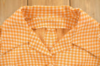 Vintage 1960s Orange Gingham Full Button-Up