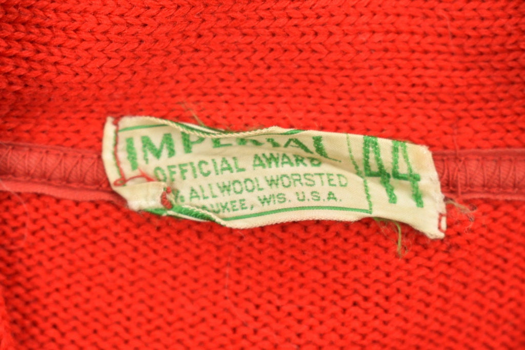 Vintage 1950s St. A Basketball Letterman Knit Cardigan Sweater