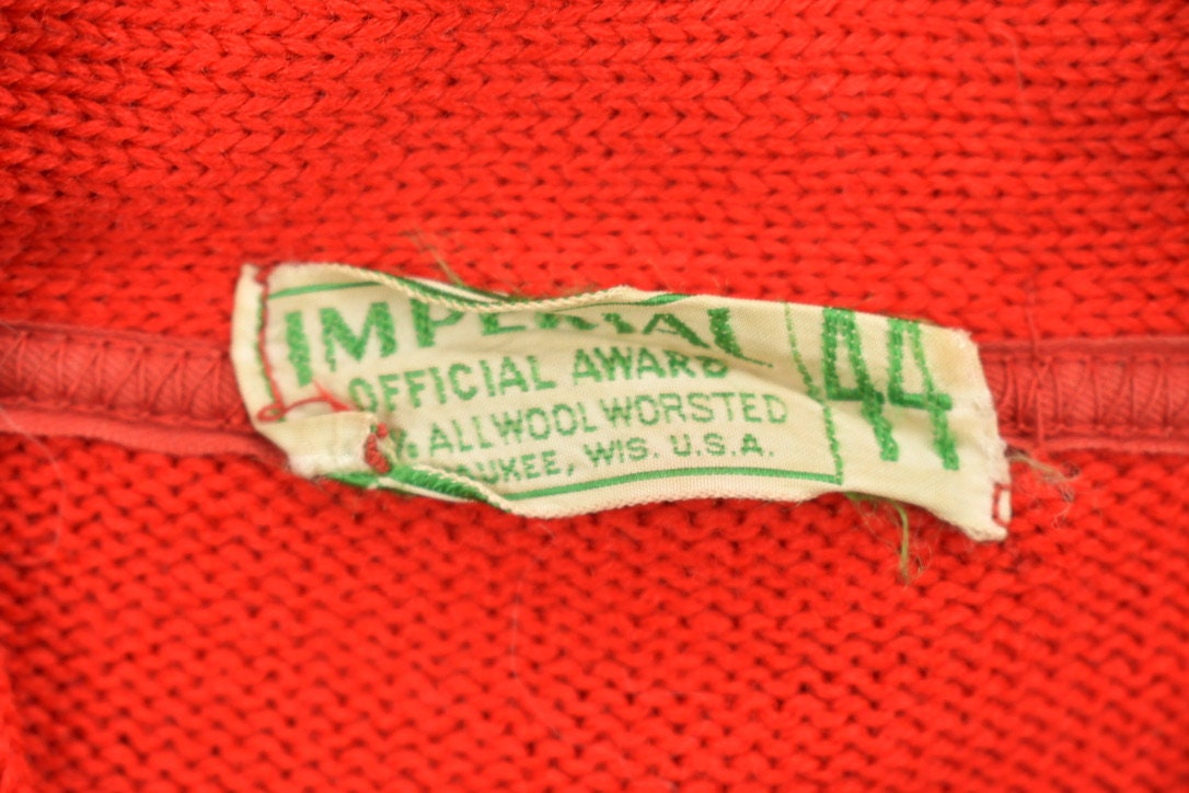 Vintage 1950s St. A Basketball Letterman Knit Cardigan Sweater