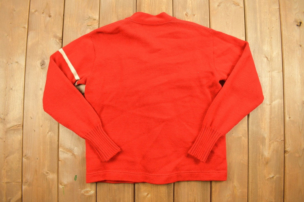Vintage 1950s St. A Basketball Letterman Knit Cardigan Sweater