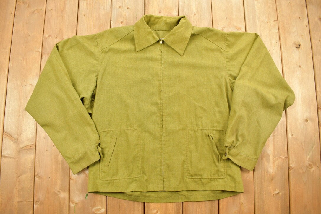 Vintage 1970s Green Zip Up Jacket