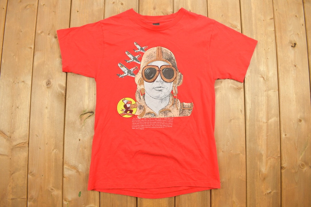 Vintage 1980s Pilot Story Graphic T-Shirt