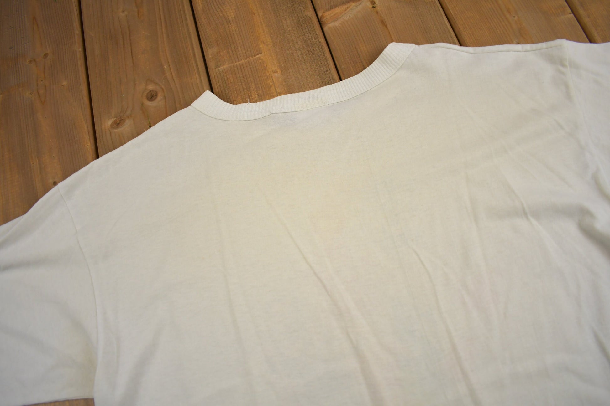 Vintage 1980s World Gym Running Man Ringer T Shirt