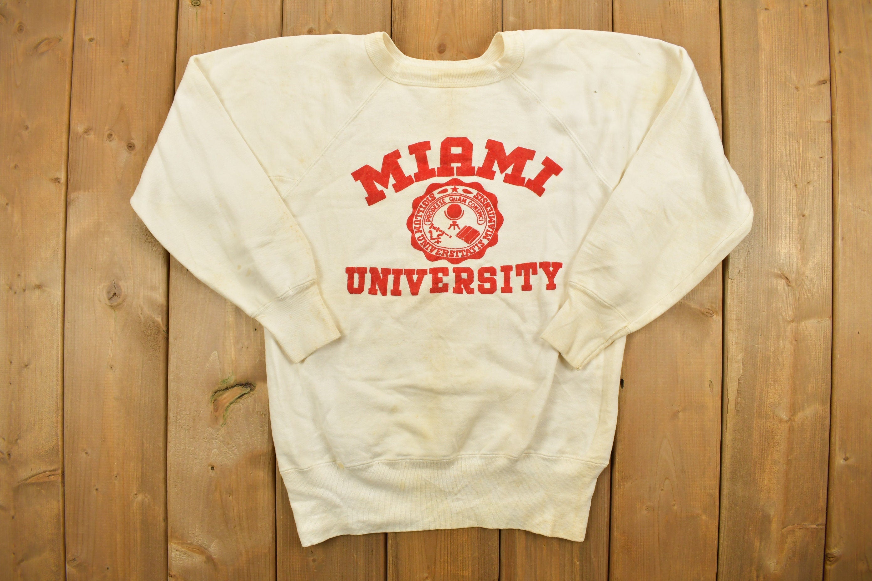 Vintage 1950's University of Miami Frock Print Collegiate Crewneck