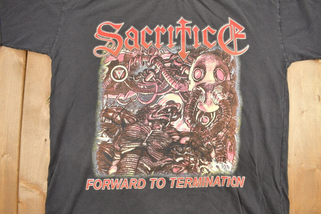 Vintage 1990s Sacrifice "Forward To Termination"  T-shirt