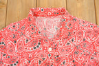 Vintage 1970s Red Paisley Button Up Shirt