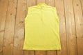 Vintage 1980s Women's Yellow Blank Sleeveless Zip Up Shirt