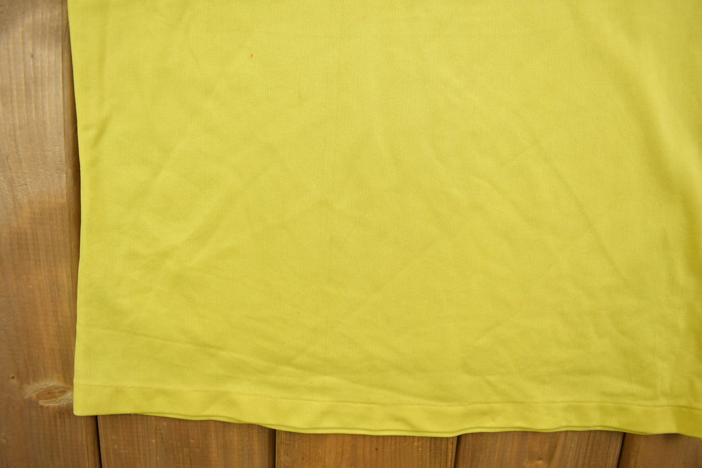 Vintage 1980s Women's Yellow Blank Sleeveless Zip Up Shirt