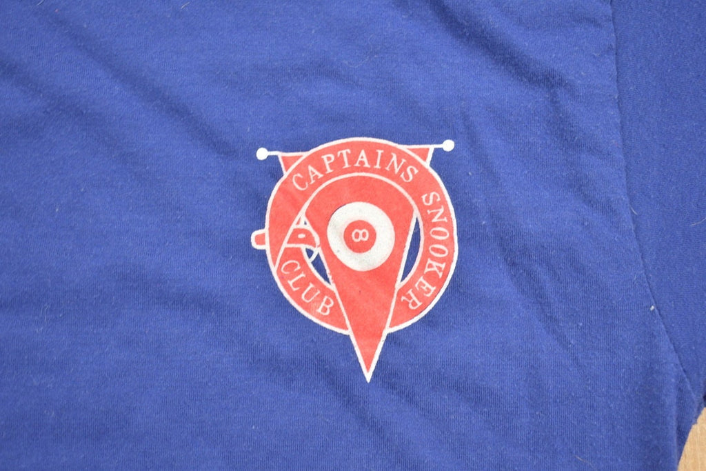Vintage 1980s Captains Snooker Club Ringer T-Shirt