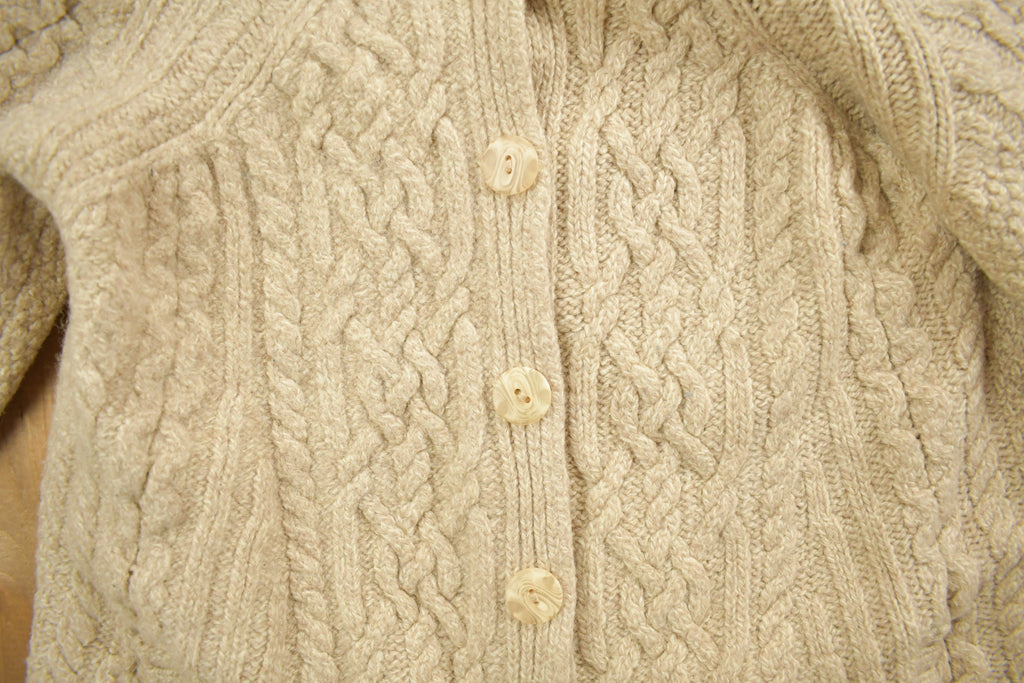 Vintage 1990s 3D Cable Knit Zip Button Up Pullover