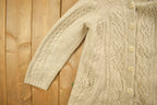 Vintage 1990s 3D Cable Knit Zip Button Up Pullover
