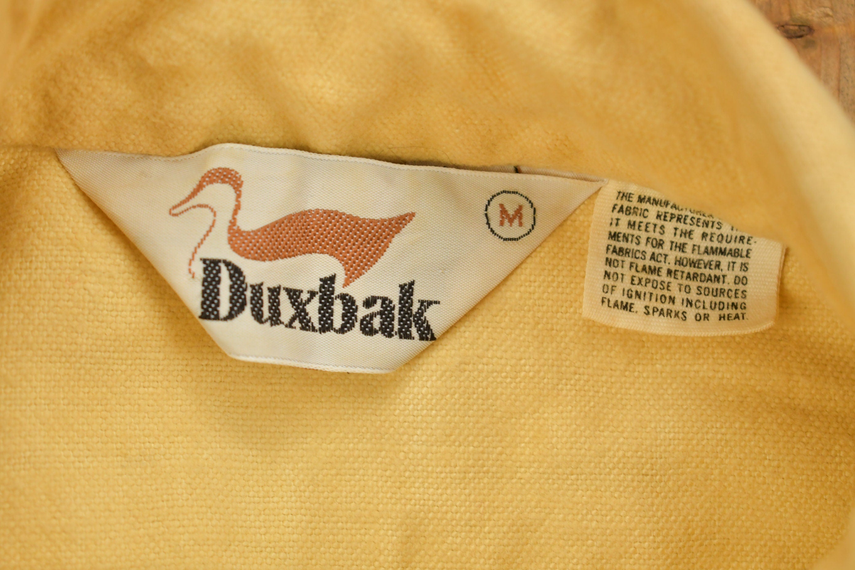 Vintage 1970s Duxbak Blank Yellow Button Up Shirt