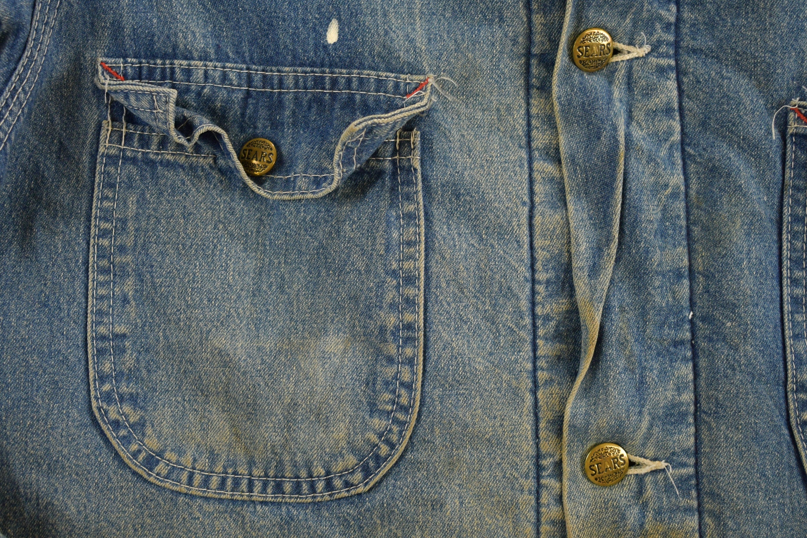 Vintage 1980s Work Leisure Sears Denim Jean Jacket