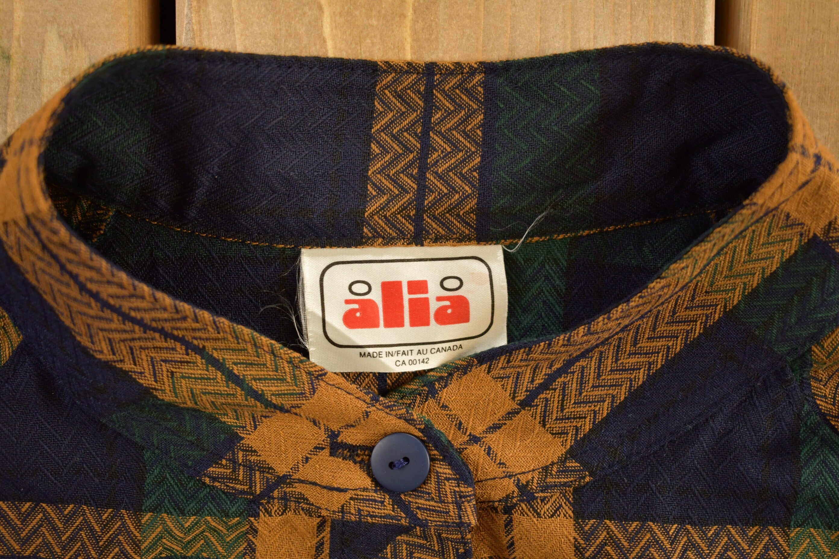 Vintage 1980s Alia Plaid Button Up Jacket