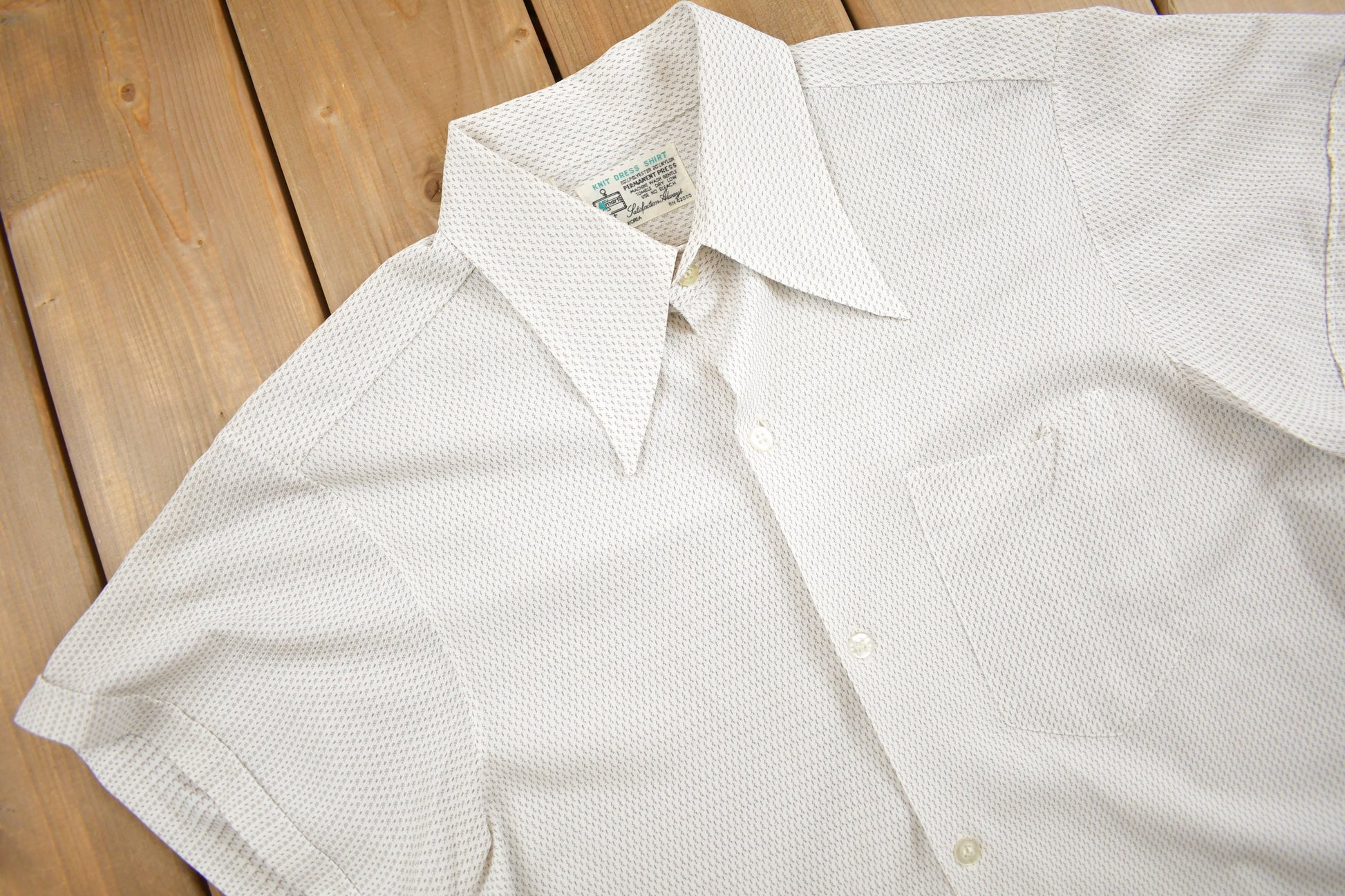 Vintage 1970s K Mart Women's Knit Dress Shirt