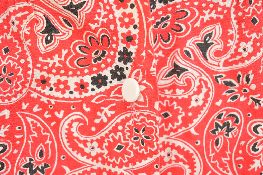 Vintage 1970s Red Paisley Button Up Shirt