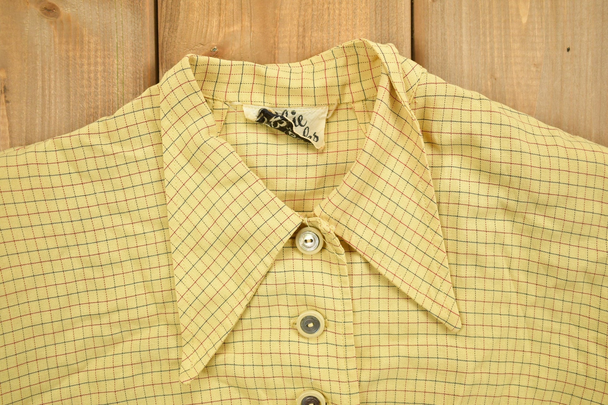 Vintage 1970s Bobbie Brooks Striped Yellow Button Up Shirt