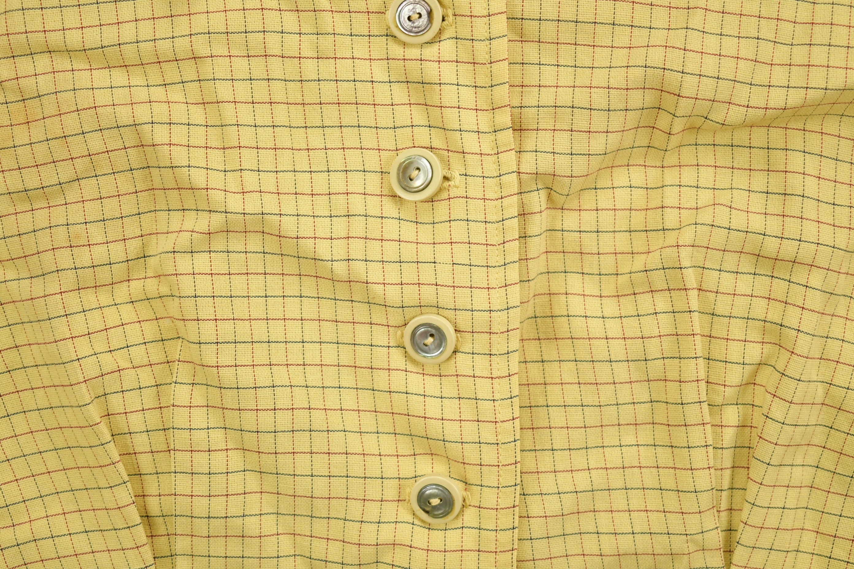 Vintage 1970s Bobbie Brooks Striped Yellow Button Up Shirt