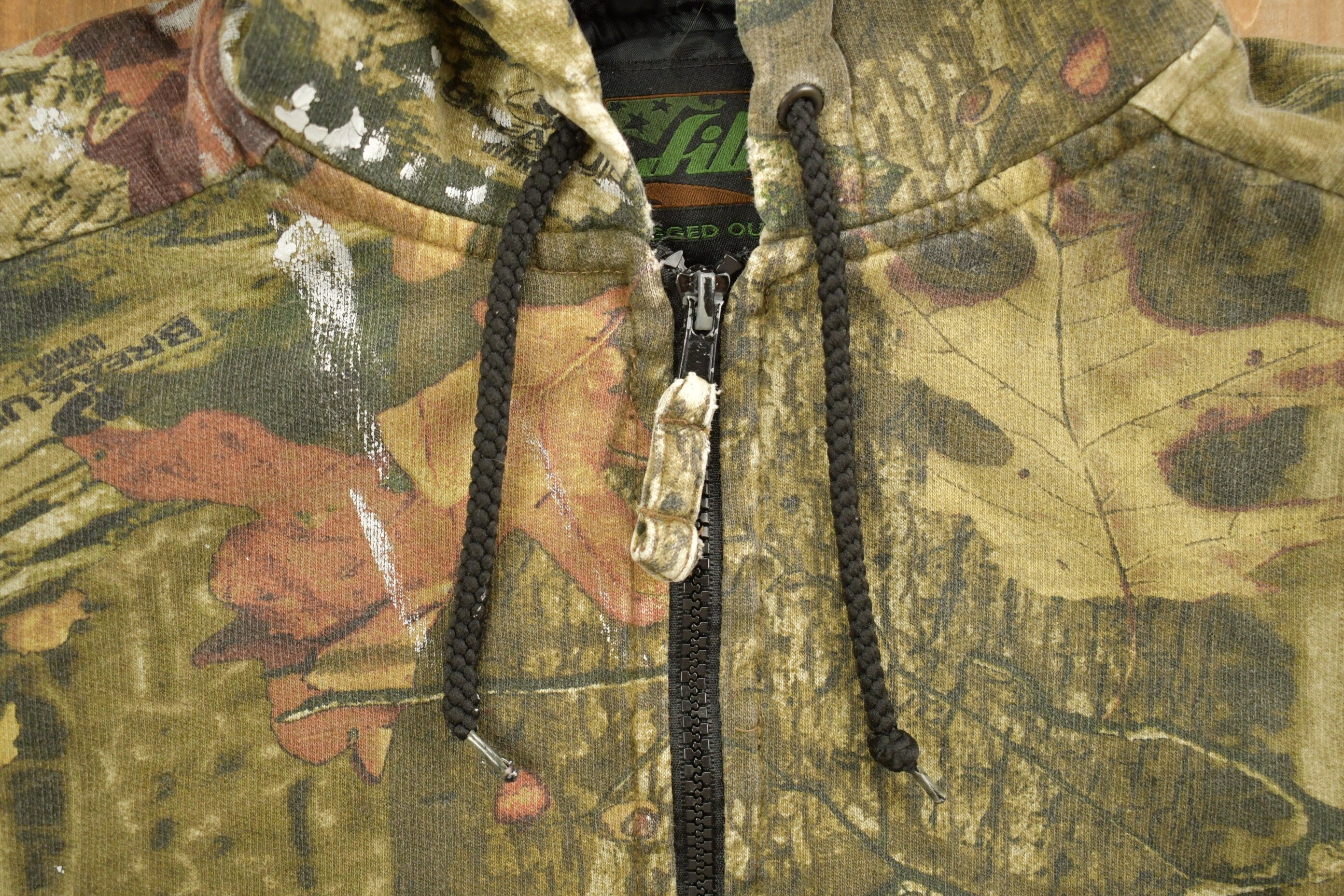 Vintage 1990s Liberty Camo Zip Up Graphic Hoodie