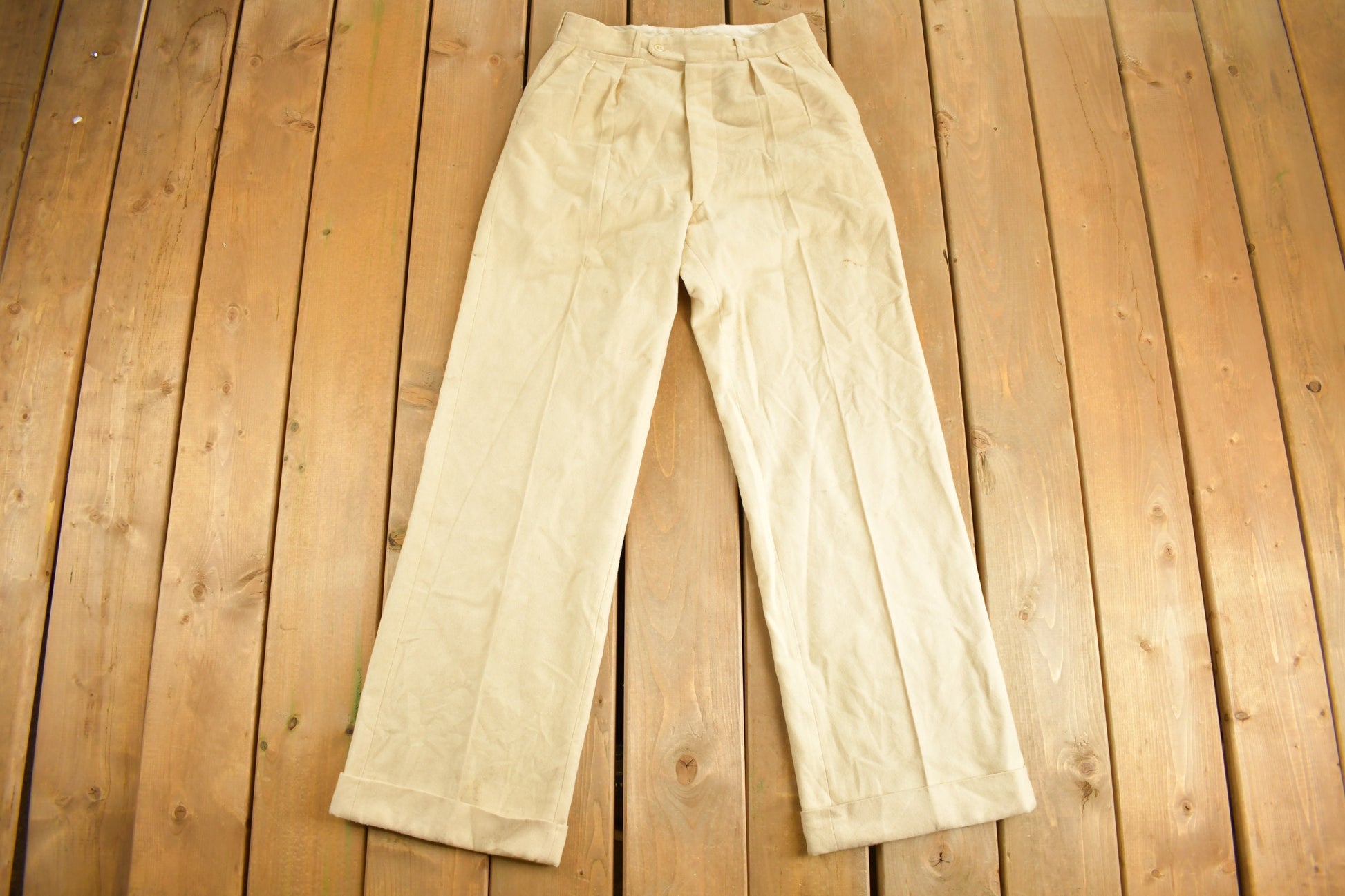 Vintage 1970's Pleated Pants 28 x 30