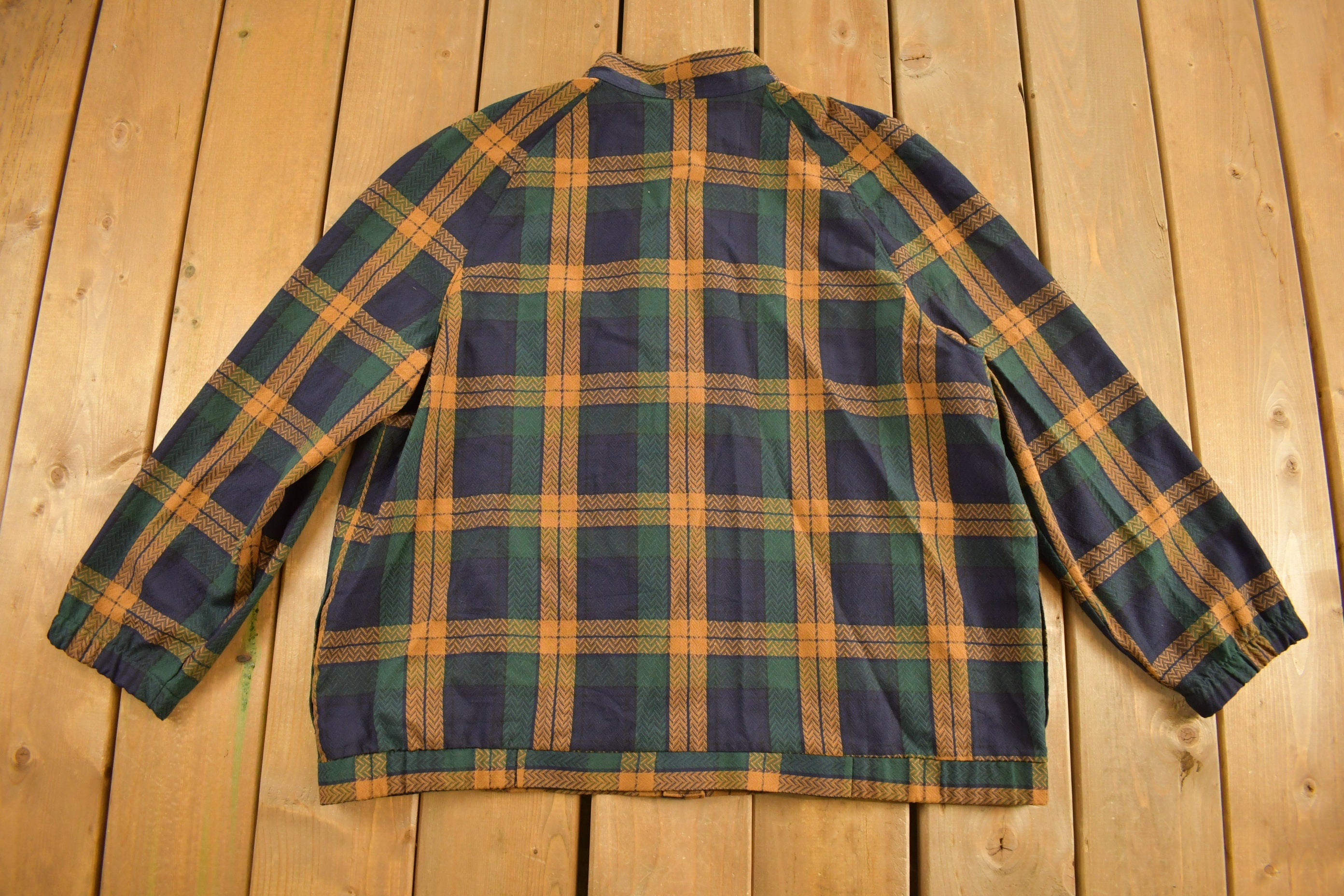 Vintage 1980s Alia Plaid Button Up Jacket
