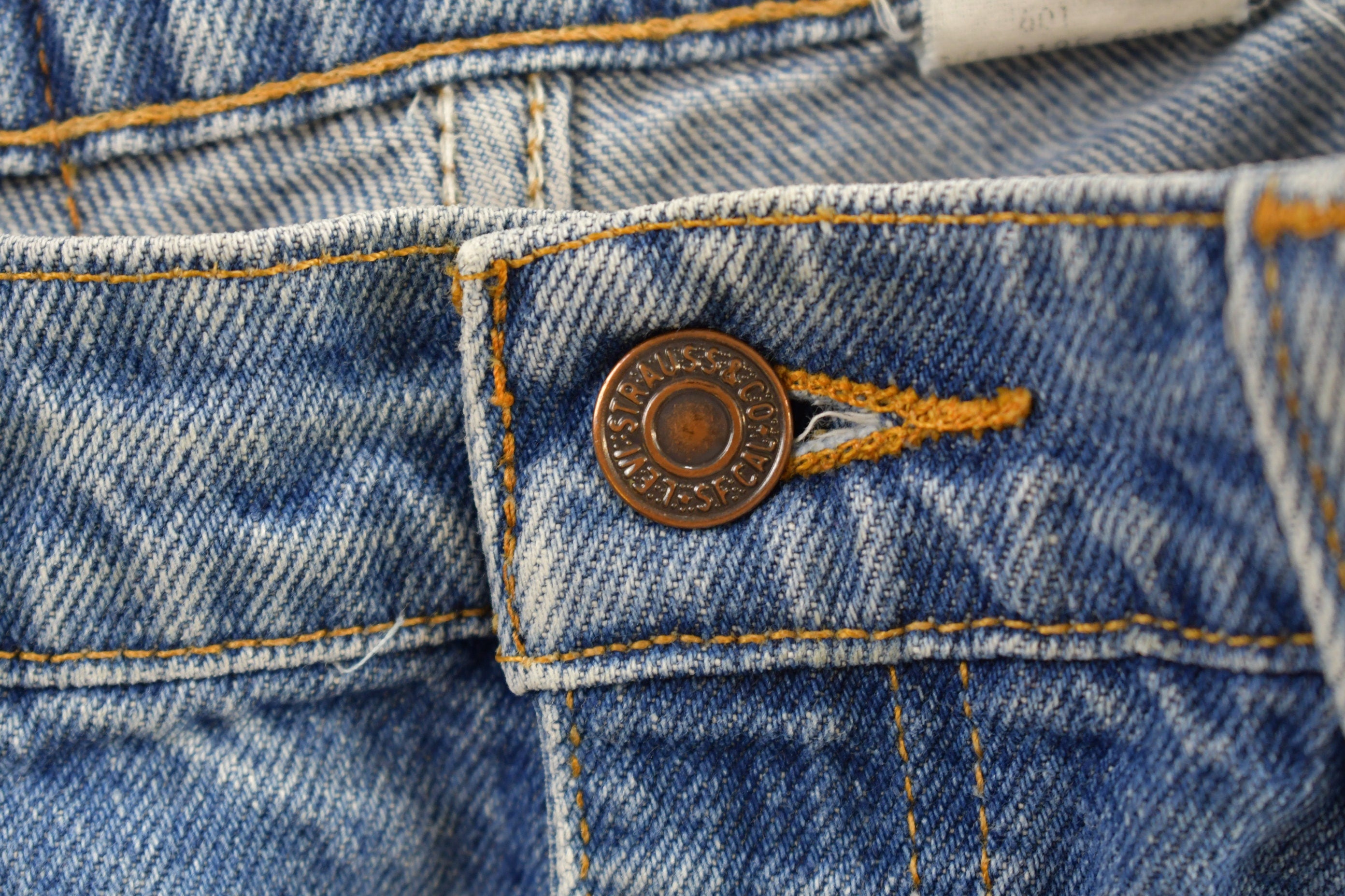Vintage 1960s Levi's 505 Orange Tab Denim Jeans Size  32 x 31