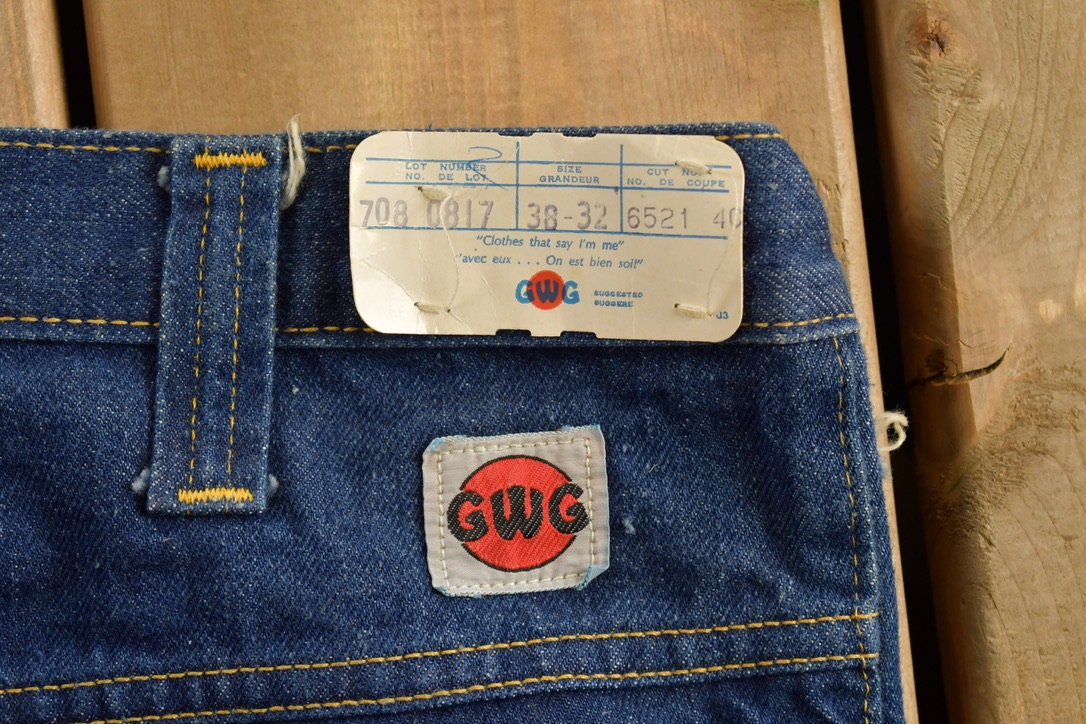 Vintage 1970s GWG Western Style Flare Jeans Size 36 x 32