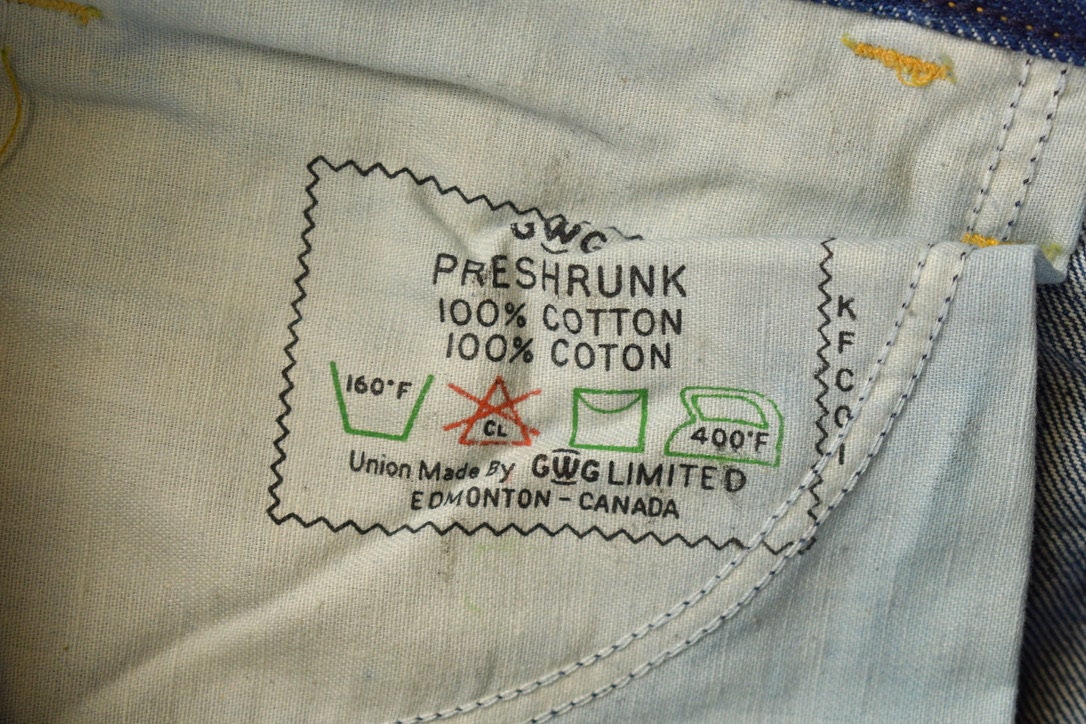 Vintage 1970s GWG Western Style Flare Jeans Size 36 x 32