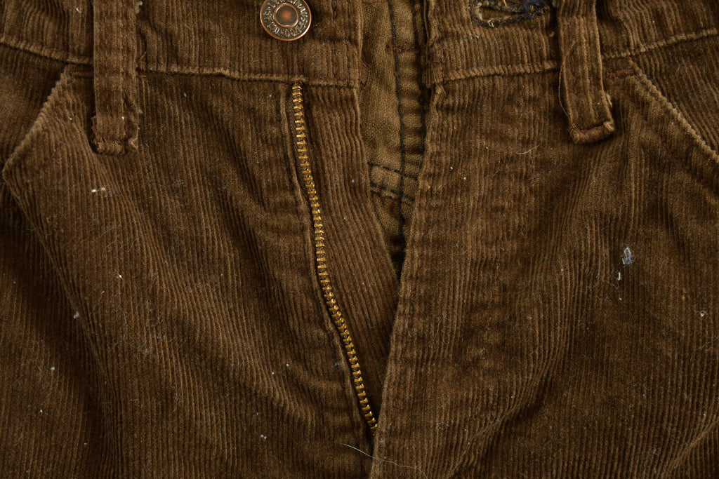 Vintage 1970s Brown Corduroy Levis Trousers Size 28 x 31