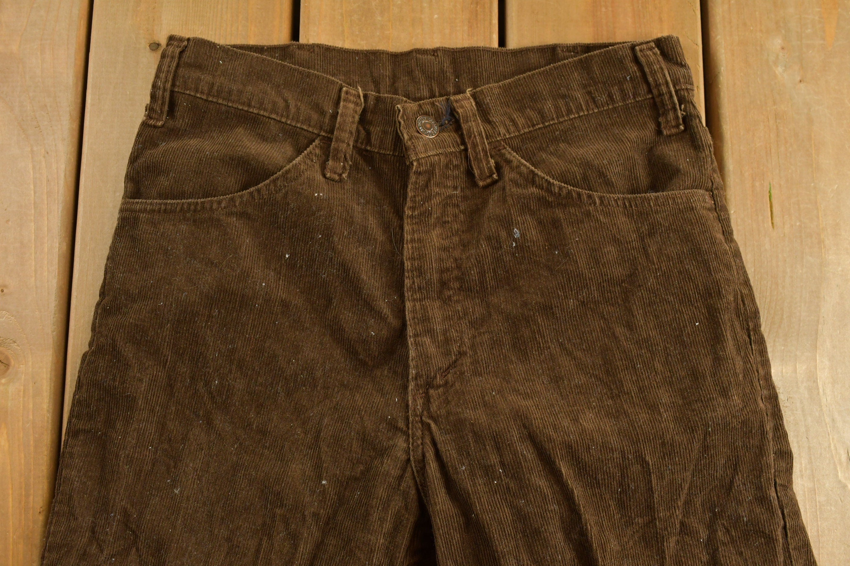 Vintage 1970s Brown Corduroy Levis Trousers Size 28 x 31