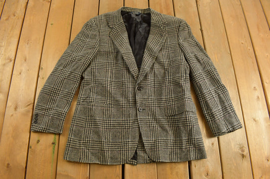 Vintage 1990s Wool Blazer Plaid Jacket / Wool Jacket  / Vintage 90s Jacket / Outdoor / Winter / Fall Wear / Sports Coat / Suit Jacket