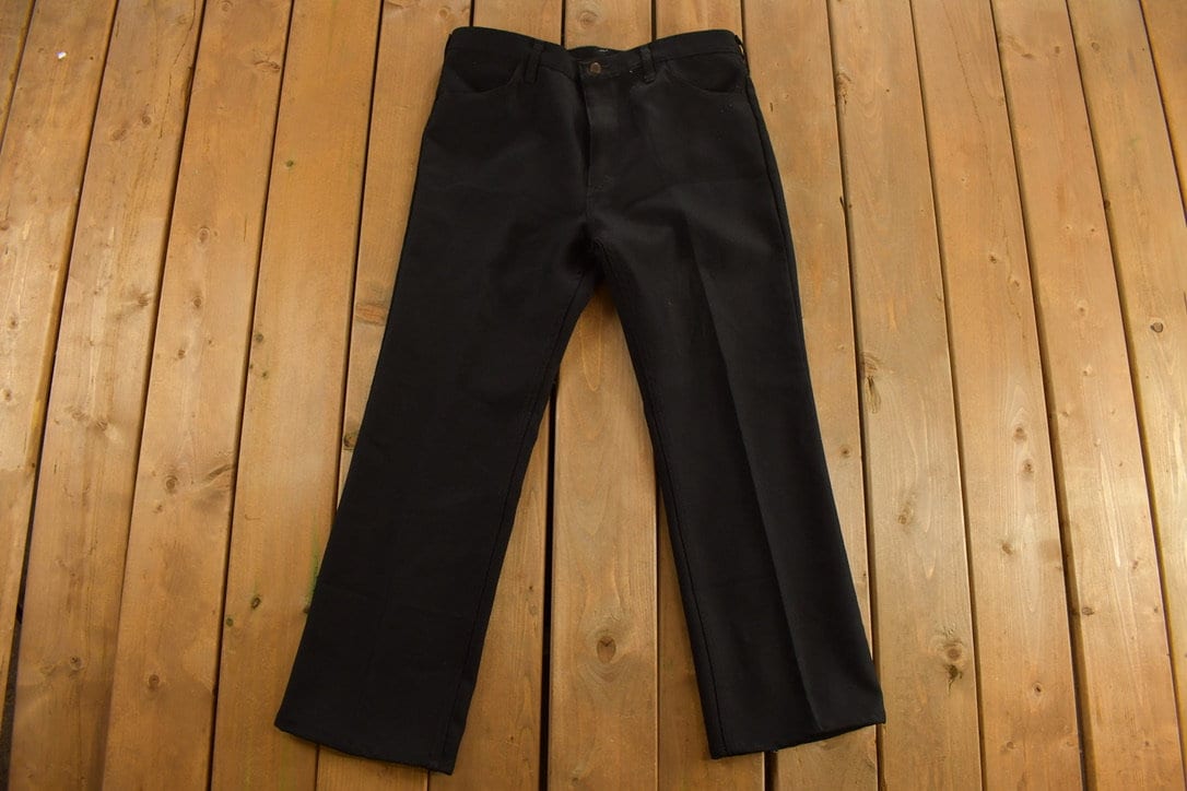 Vintage 1990's Wrangler Black Polyester Pants 38 x 29 / American Vintage / Vintage Black Jeans / Streetwear Fashion / Vintage Pants