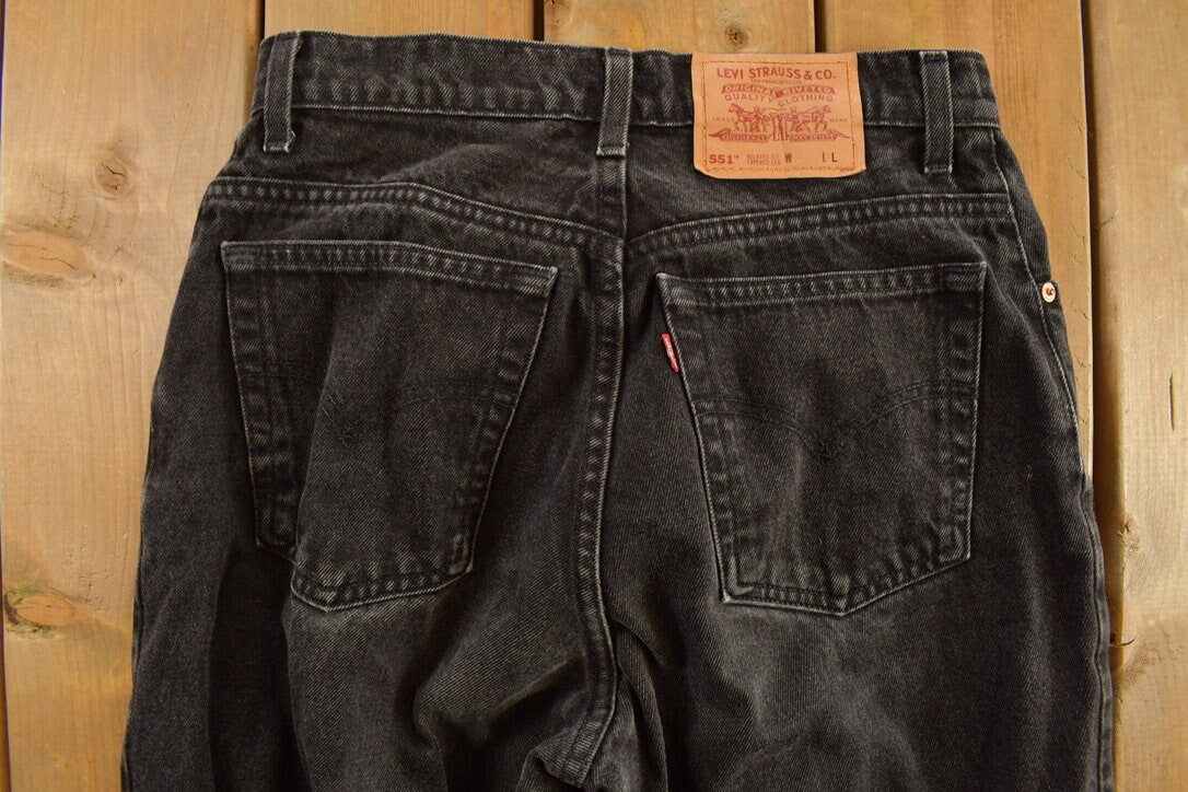 Vintage 1990s Levi's 551 Black Jeans Size 29 x 31.5 / Relaxed Fit / Tapered Leg / Vintage Levi's / Black Denim / Levi Strauss