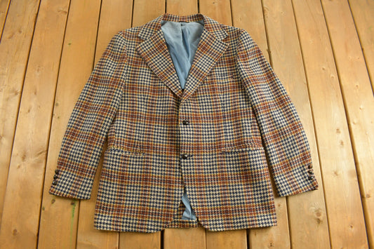 Vintage 1990s Boston Stone Blazer Jacket / Sport Jacket  / Vintage Jacket / Outdoor Jacket / Plaid / Formal