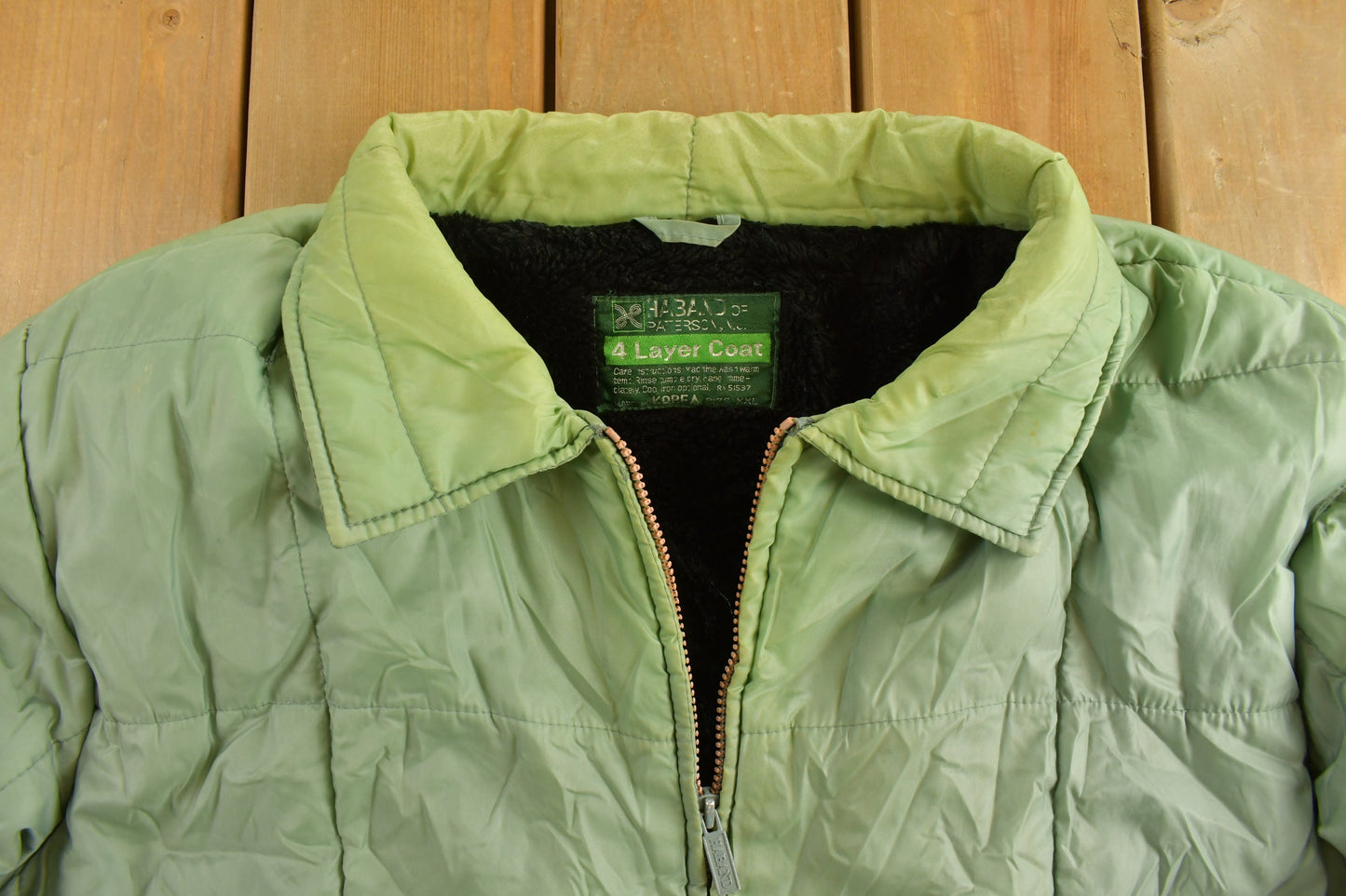 Vintage 1990s Paterson Four Layer Coat / Green Jacket / Vintage Bubble Jacket / Winter / Streetwear / Quilted Jacket