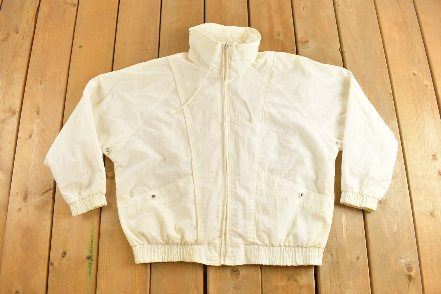 Vintage 1990s Julia Michaels Women's Windbreaker Jacket / White Windbreaker / Outdoorsman / Athleisure / Athletic / Fall