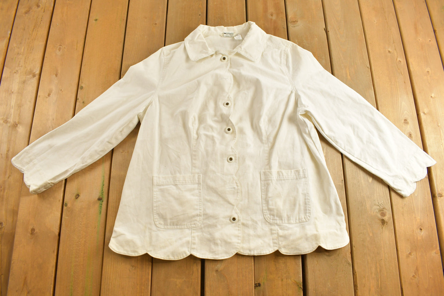 Vintage 1990s Roaman's Cotton Button Up Jacket / 1990s Button Up / Vintage Flannel / Button Shirt / Casual Shirt / Fall Wear