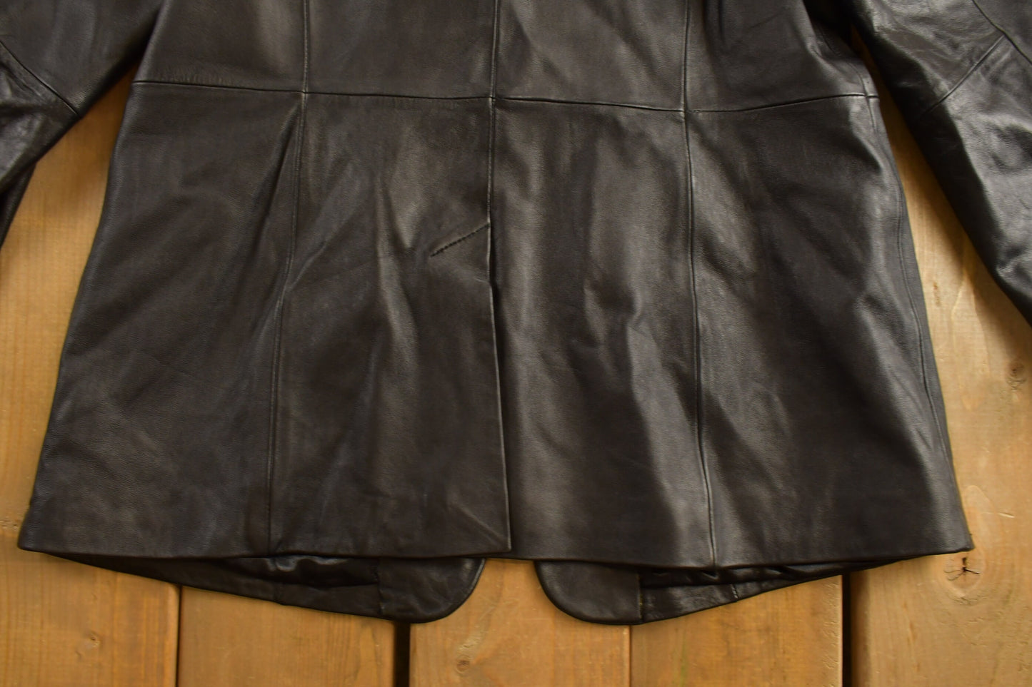 Vintage 1990s Denim & Co Leather Coat / Black Leather / Fall Outerwear / Leather Coat / Winter Outerwear / Streetwear / 90s Leather