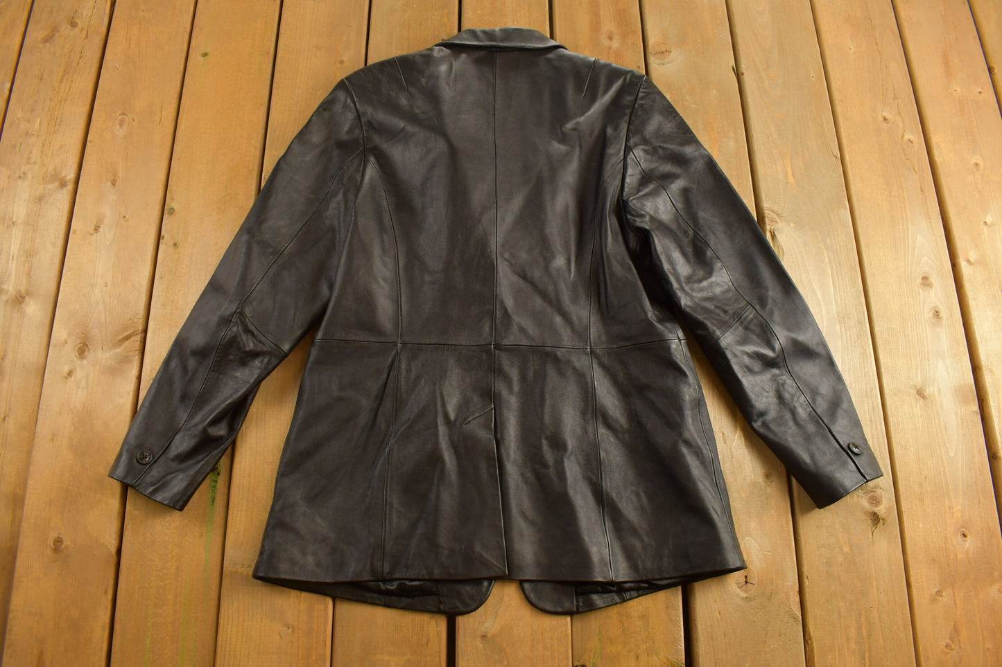 Vintage 1990s Denim & Co Leather Coat / Black Leather / Fall Outerwear / Leather Coat / Winter Outerwear / Streetwear / 90s Leather