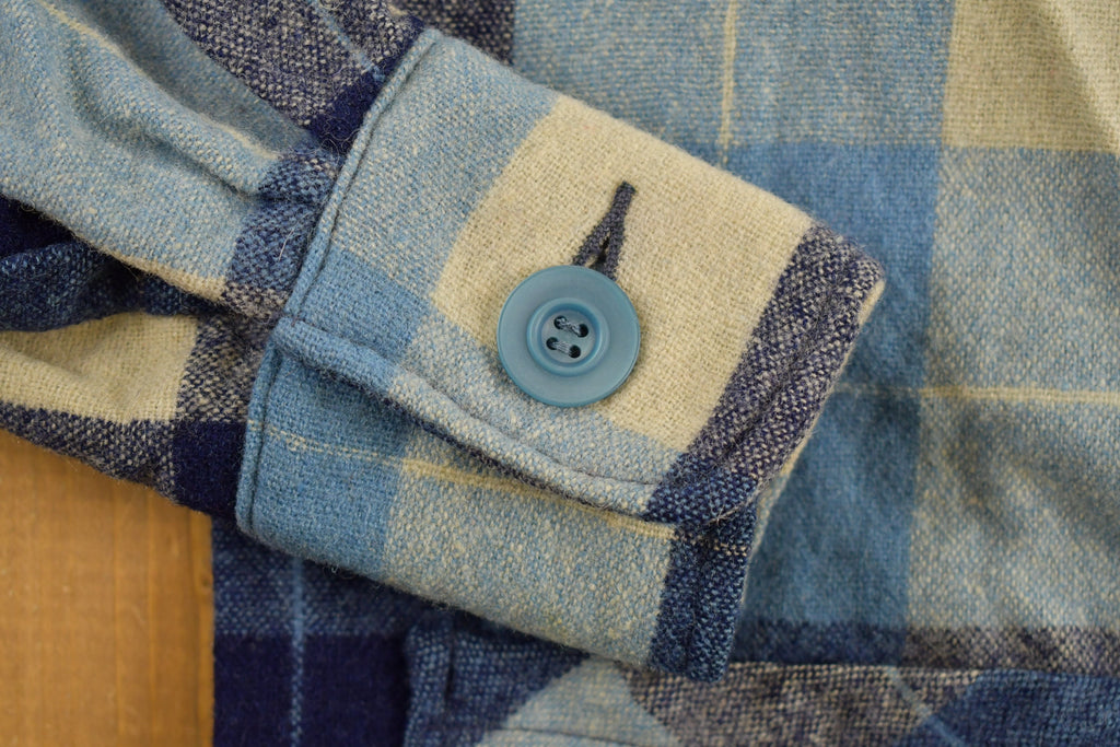 Vintage 1960s Plaid Flannel Button Up Shirt