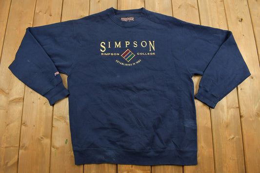 Vintage 1990s Jansport Simpson College Collegiate Crewneck / Embroidered / Sweatshirt / Sportswear / Americana / Jansport Sweatshirt