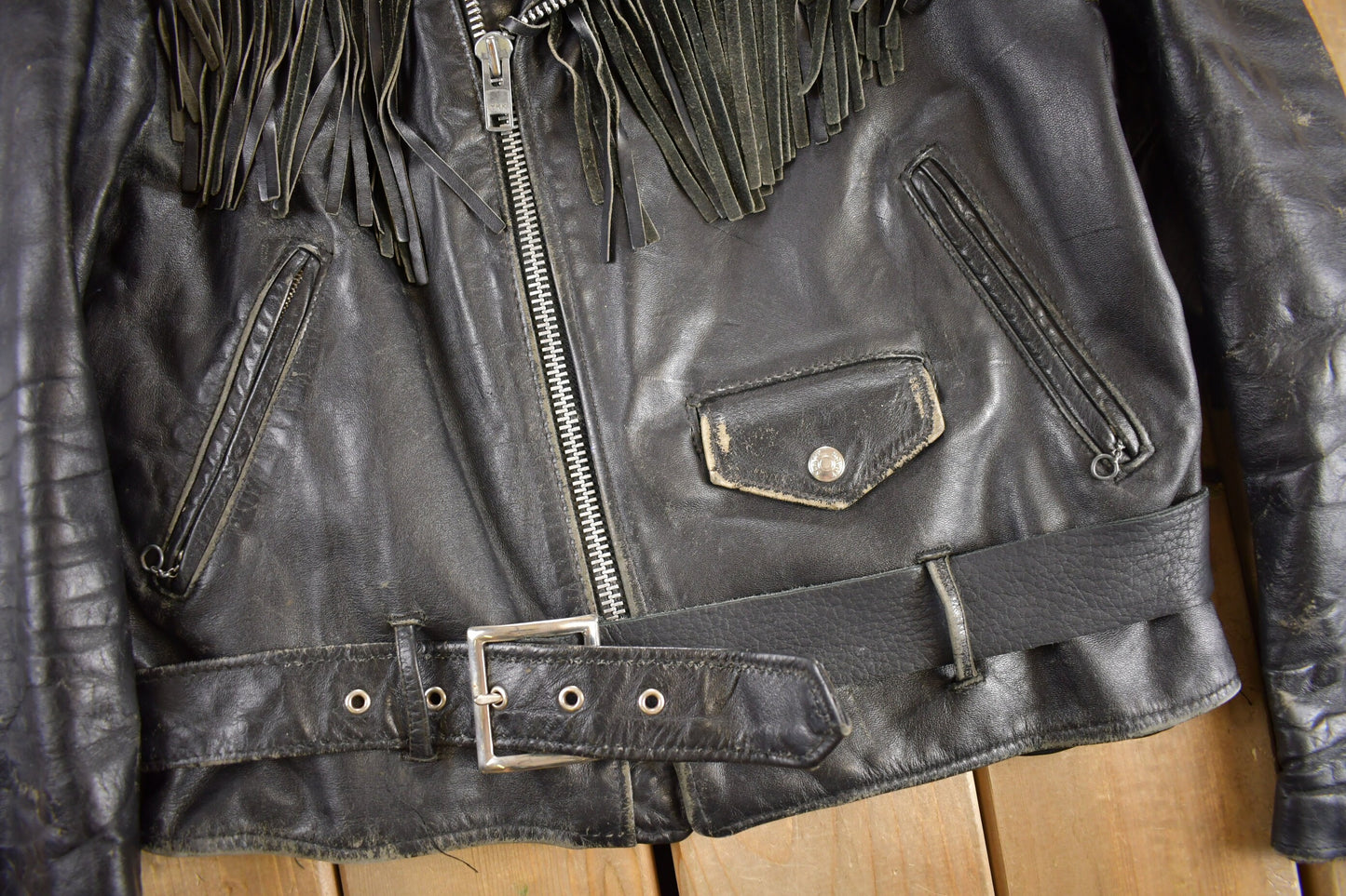 Vintage 1980s Schott NYC Leather Biker Jacket / Schott Biker Jacket / Motorcycle Jacket / Made In USA / Heavyweight