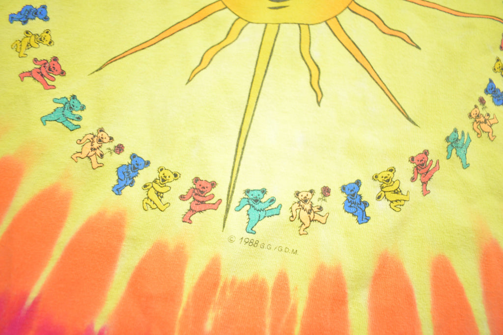 Vintage 1988 Grateful Dead All Over Print Tie Dye Graphic T Shirt