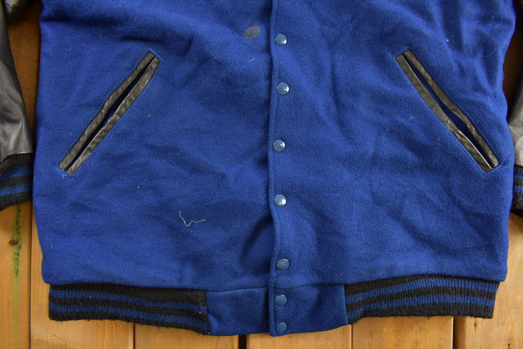 Vintage 1990s "MariNet" Leather Varsity Jacket