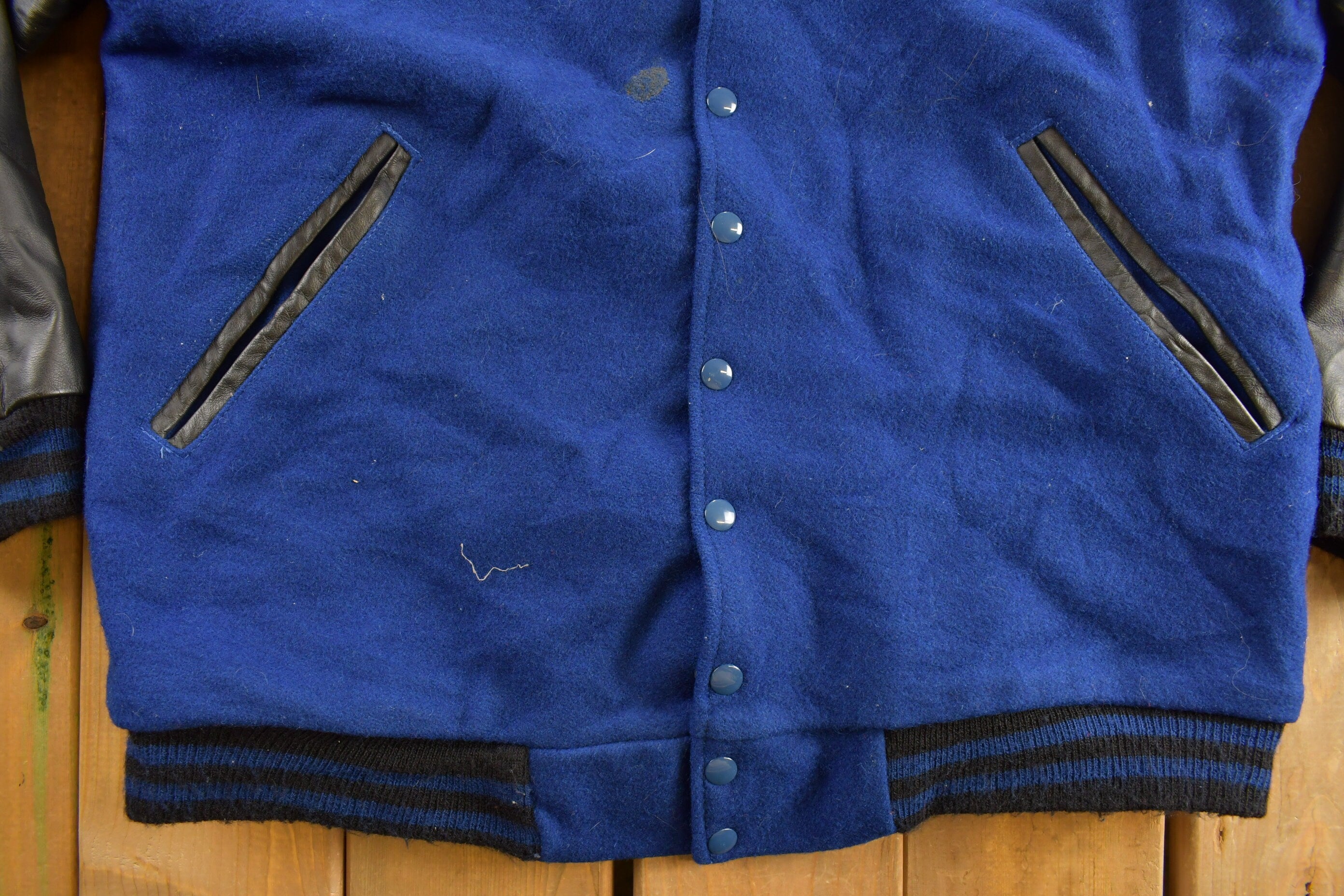 Vintage 1990s "MariNet" Leather Varsity Jacket